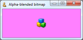 Alpha-blended PNG bitmap with smooth edges and shadow
