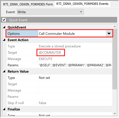 Commuter Module QuickEvent