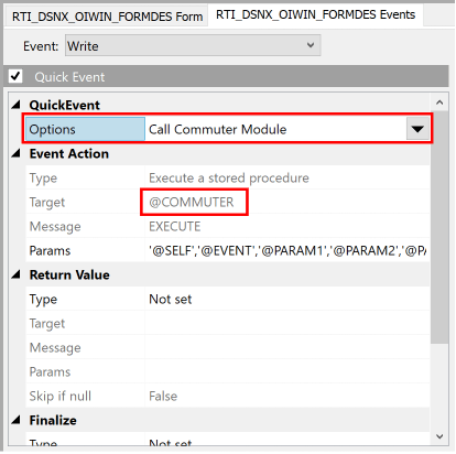 Commuter Module QuickEvent