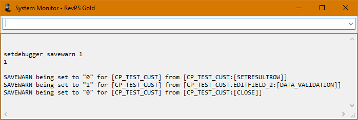 SAVEWARN tracing in the System Monitor